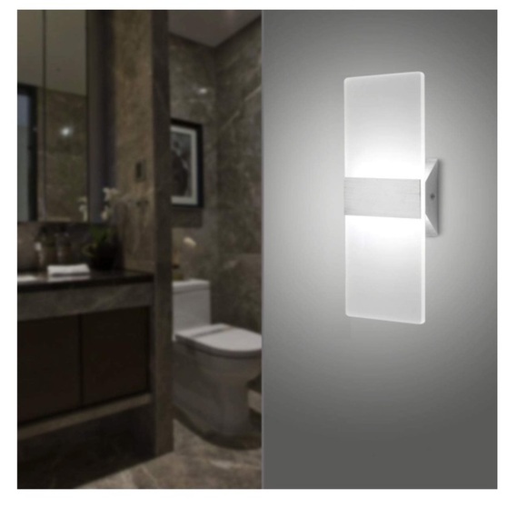 LED Wall Sconce Modern Wall Light Lamps 12W Cool White 6000K (Set of 3) - Picture 3 of 6
